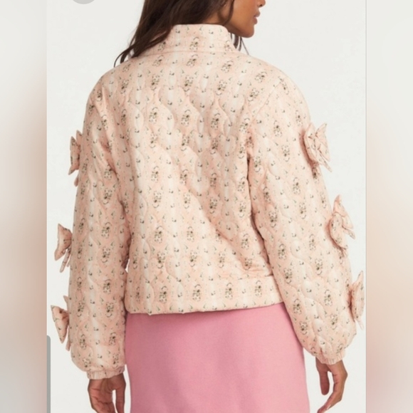 NWOT LoveShackFancy Gianna Pink Floral Puffer Jacket - Picture 2 of 2